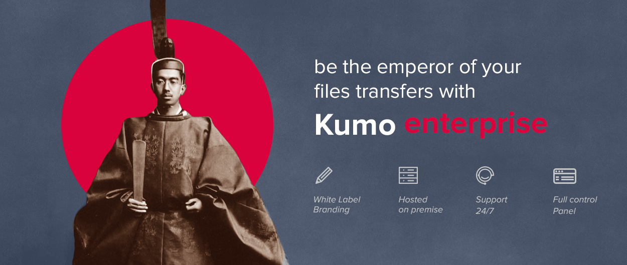 Kumo Enterprise Dateiübertragungslösungen Werbung.