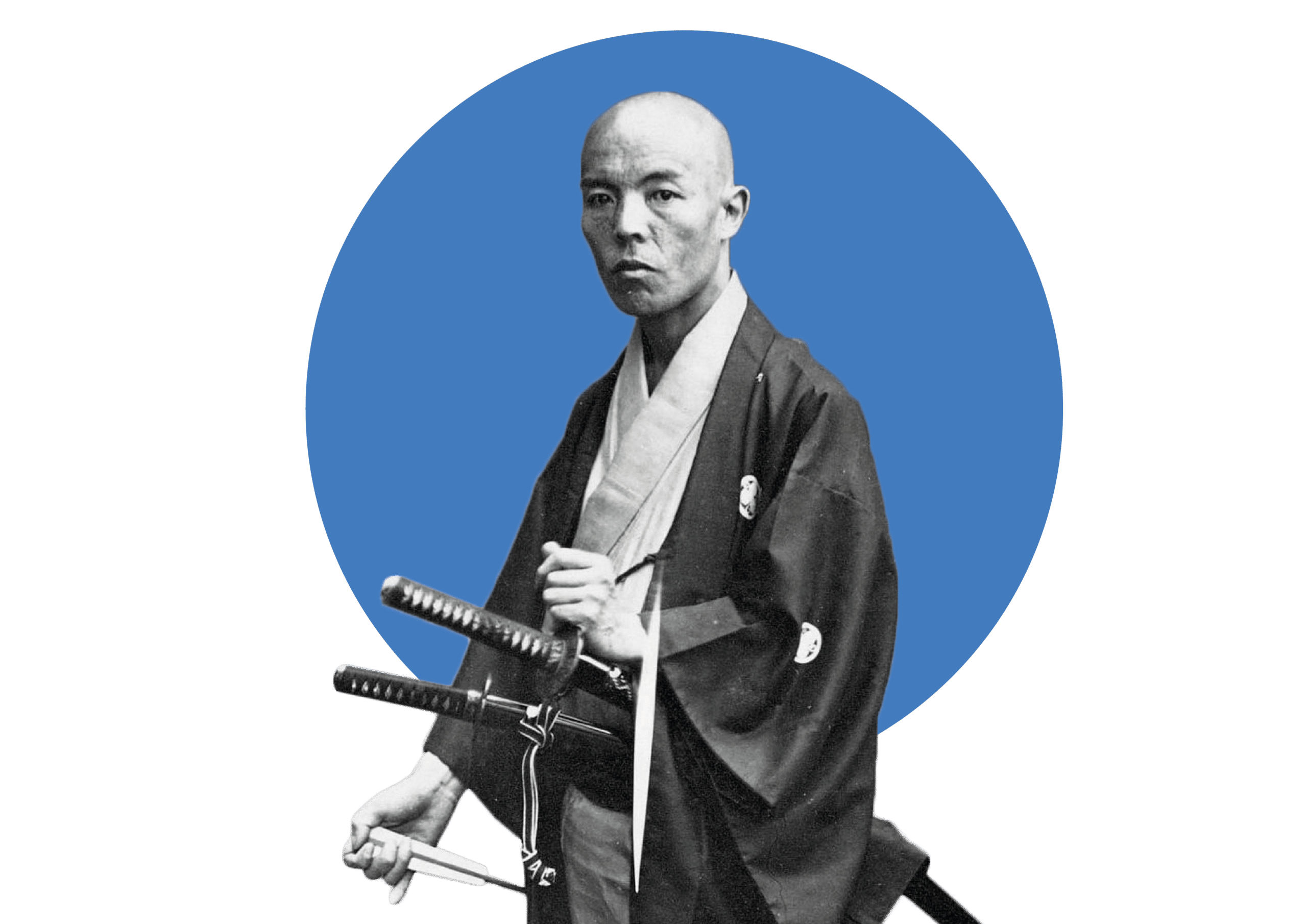 Samurai in traditional attire with swords.