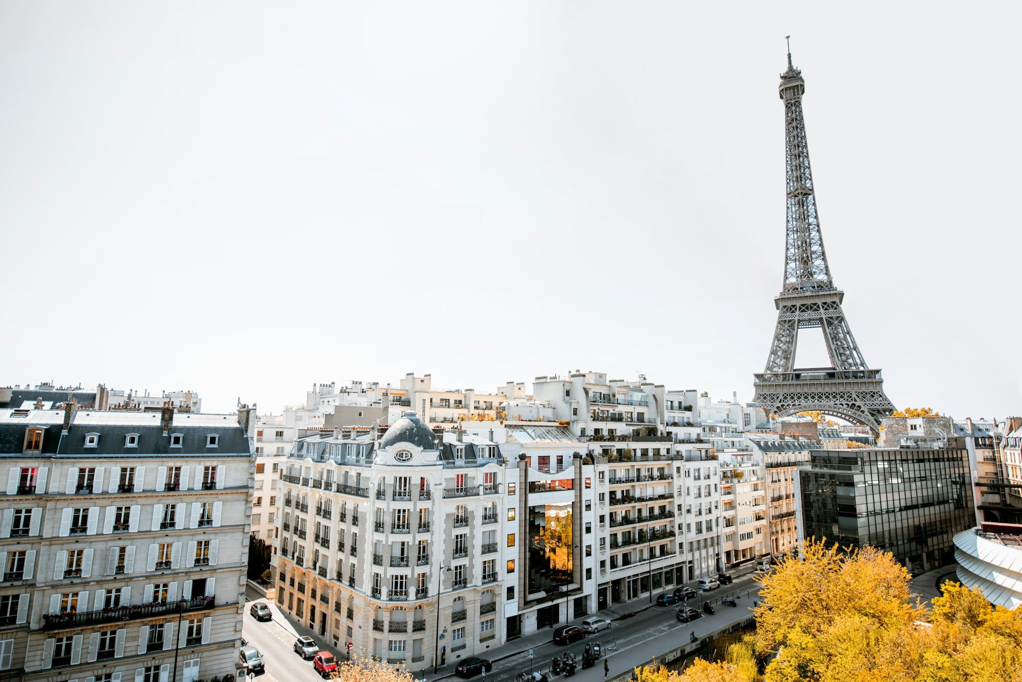Cityscape view on Eiffel tower in Paris