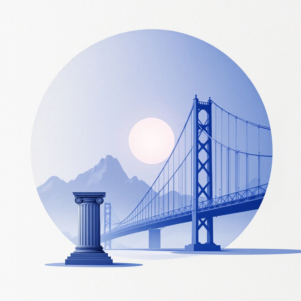 Private credit displacing syndicated loans in Swiss mid-market M&A — structural financing shift illustrated with indigo architectural metaphor