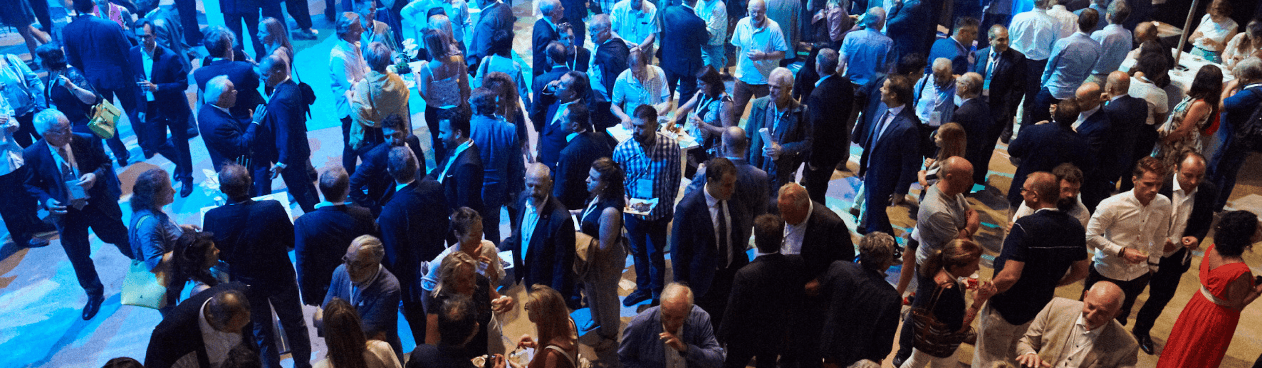 Large crowd gathering at event