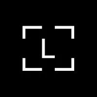 Minimalist letter L logo in black and white.