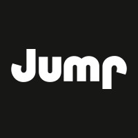 Jump logo with modern design on black background.
