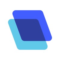 Two overlapping blue squares logo