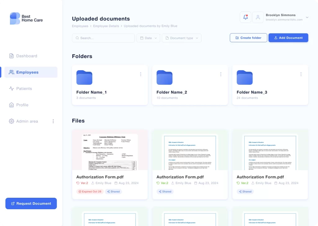 employees employee details uploaded documents