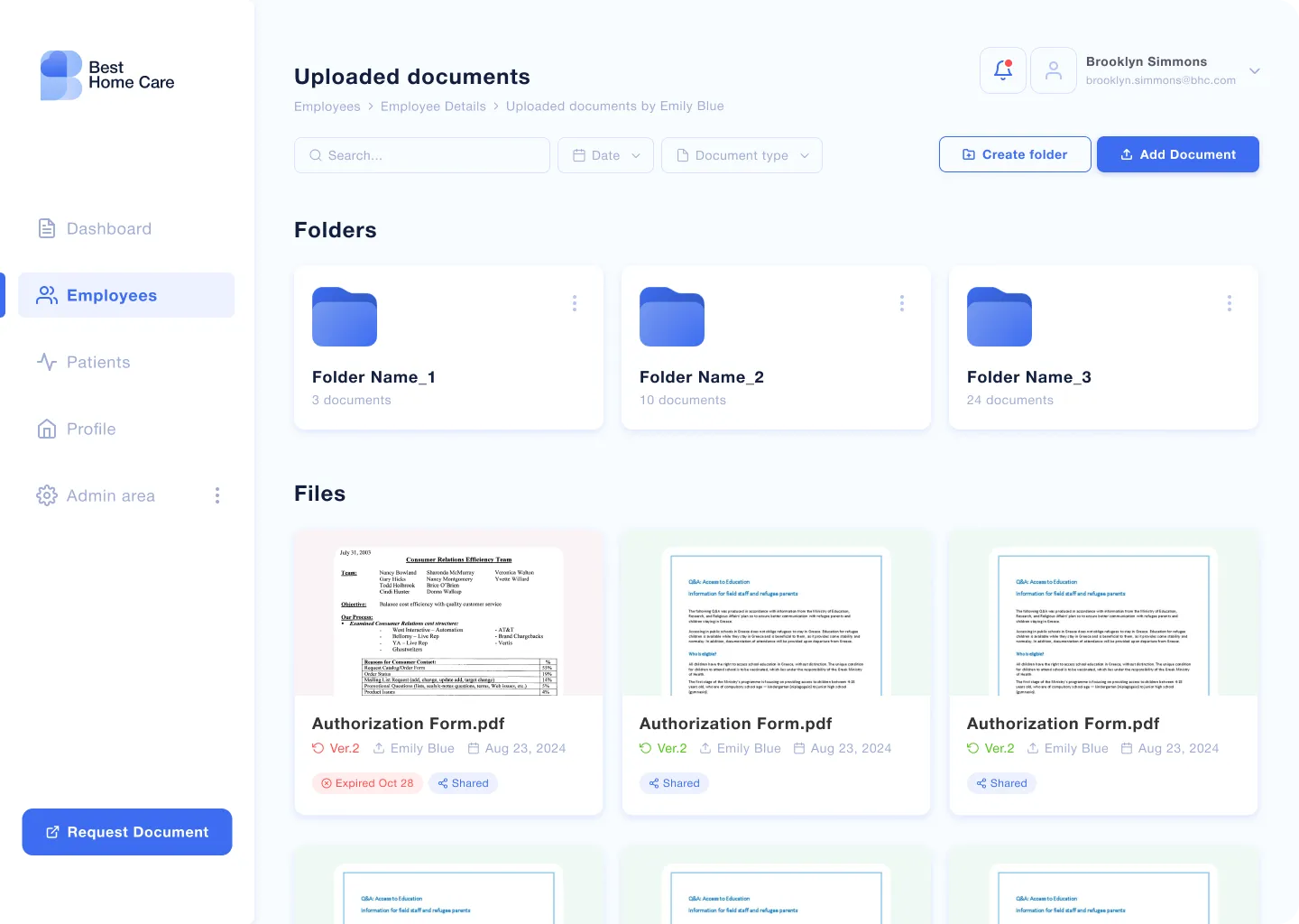 employees employee details uploaded documents
