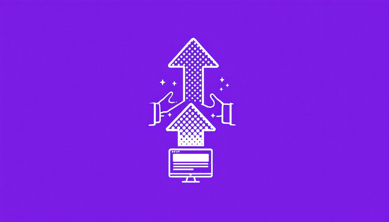 A handshake turning into an upward growth arrow above a browser window, symbolising a website and demand-generation partnership.
