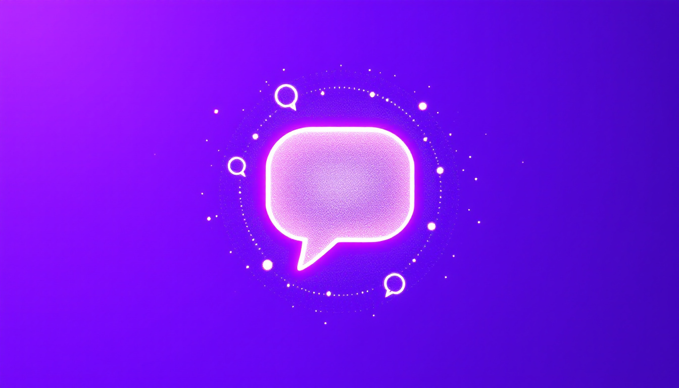 A glowing AI answer bubble with one bright brand dot among faded ones, symbolising visibility in AI search.
