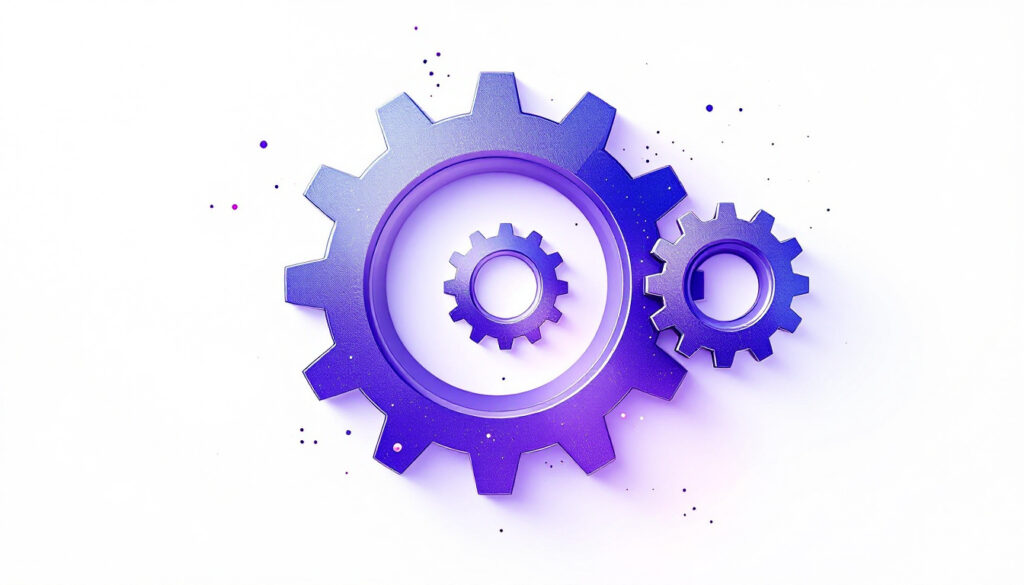 Three interlocking gears meshing into one engine, symbolising three structural moves that align revenue operations.