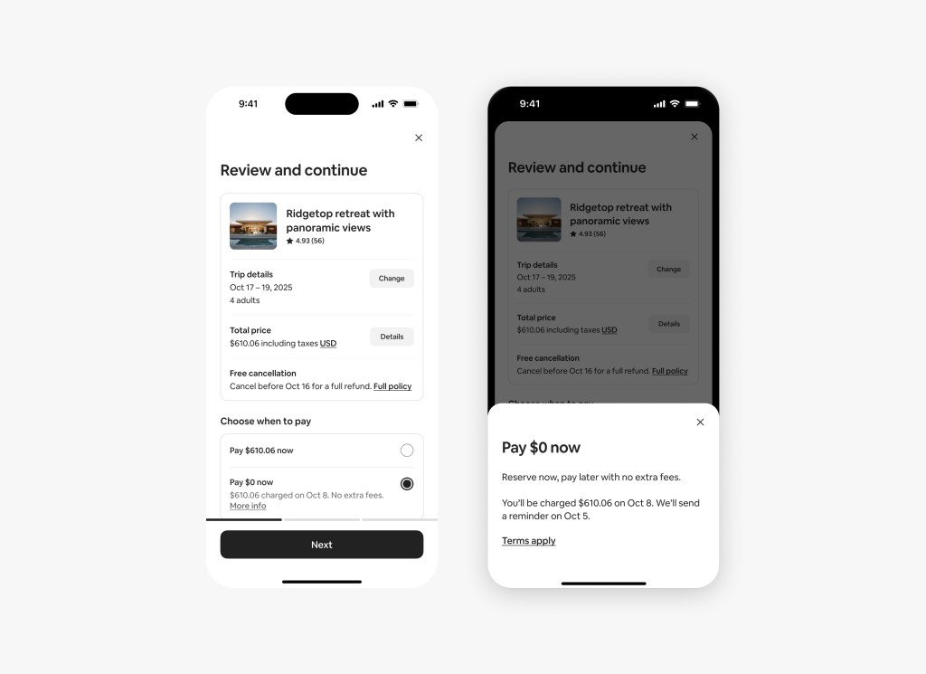 Airbnb Rolls Out Global 'Reserve Now, Pay Later' Option