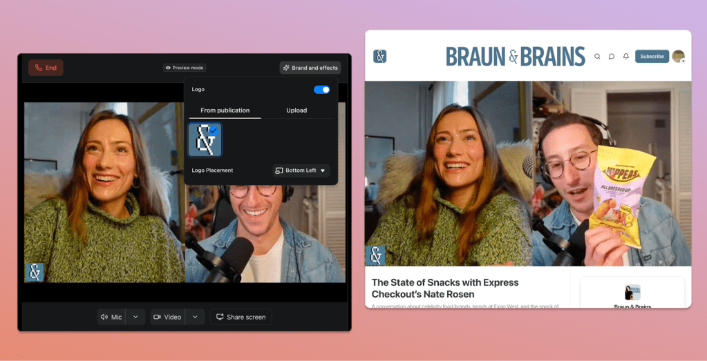 Substack Introduces Integrated Studio for Pre-Recorded Video Conversations