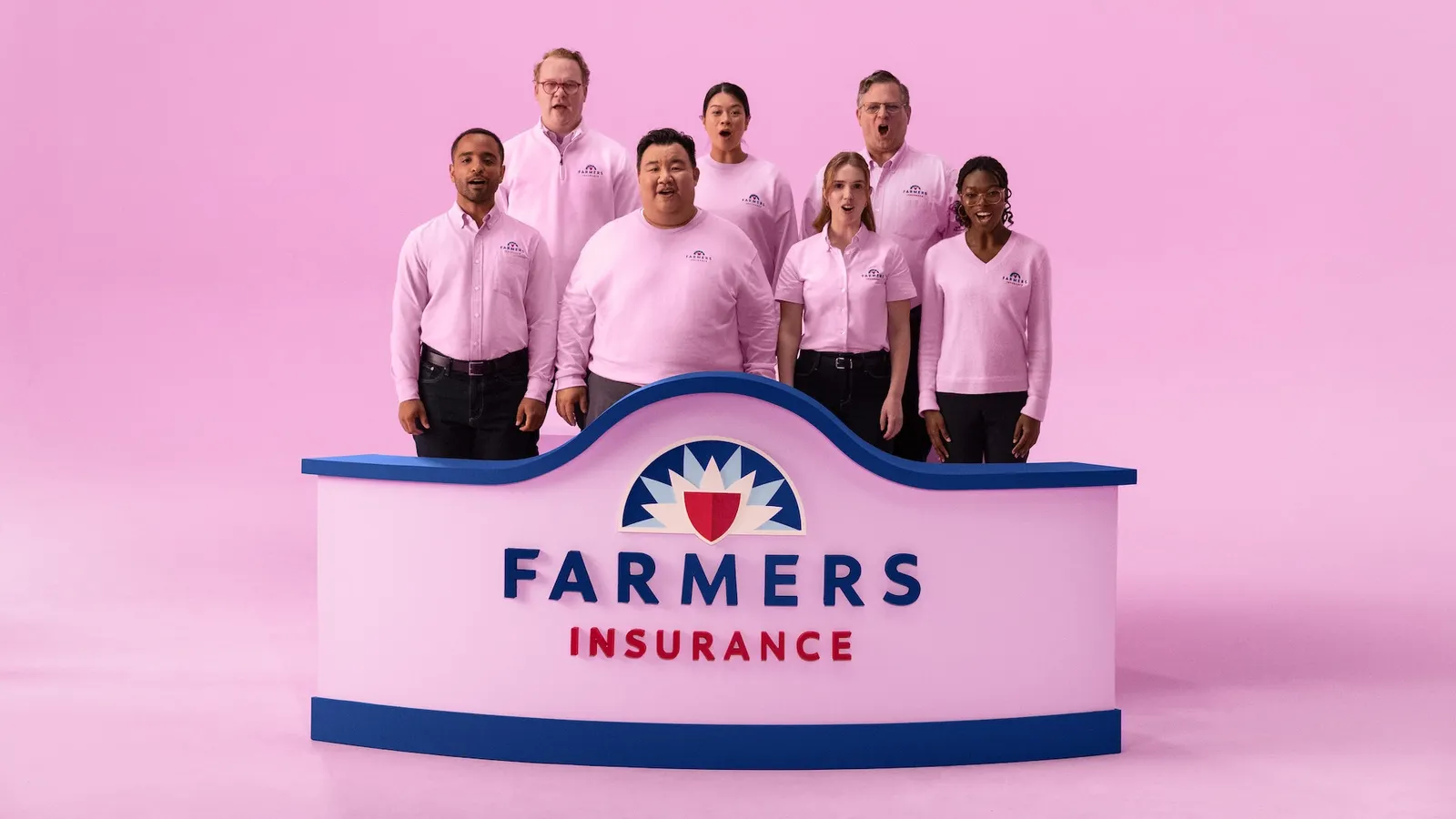 Farmers Insurance Revamps Jingle and Embraces an All-Pink Look to Stand Out