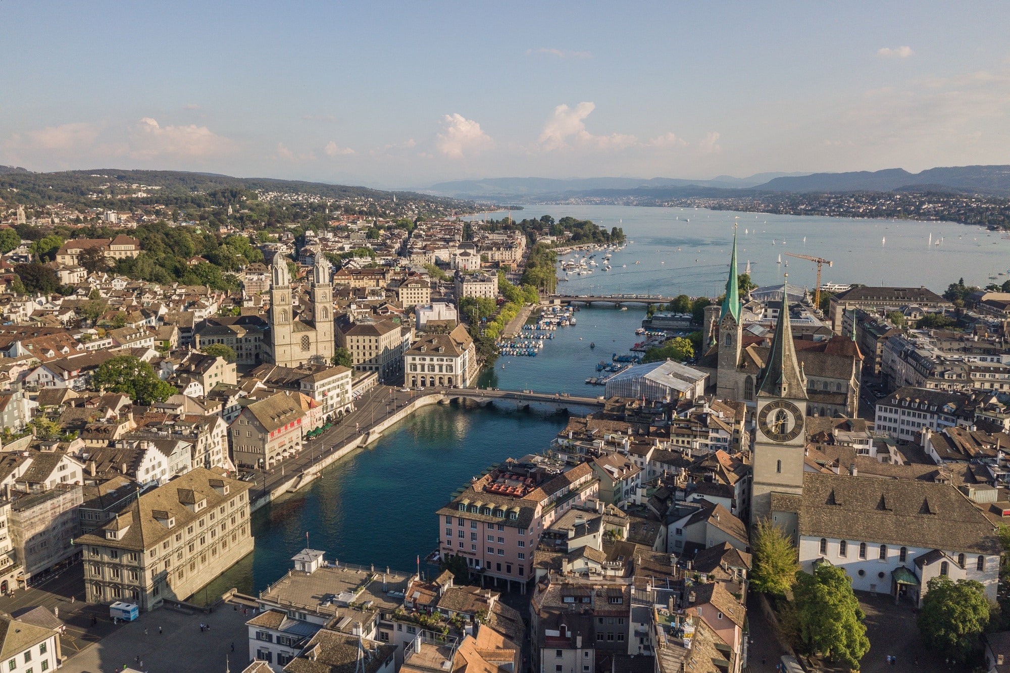 Vue aérienne de Zurich