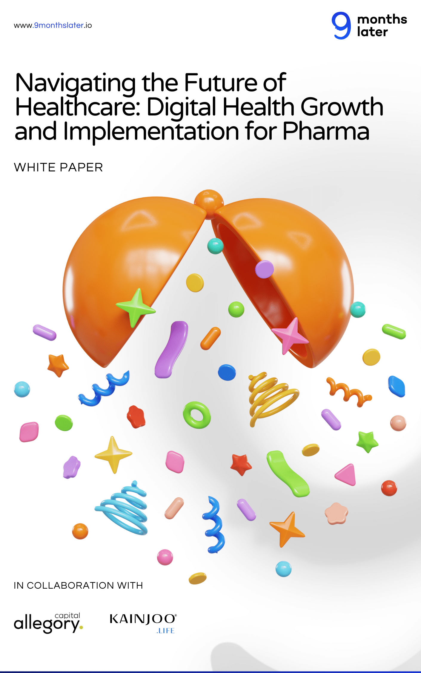 Illustration de la couverture d'un livre blanc sur la croissance des soins de santé numériques.