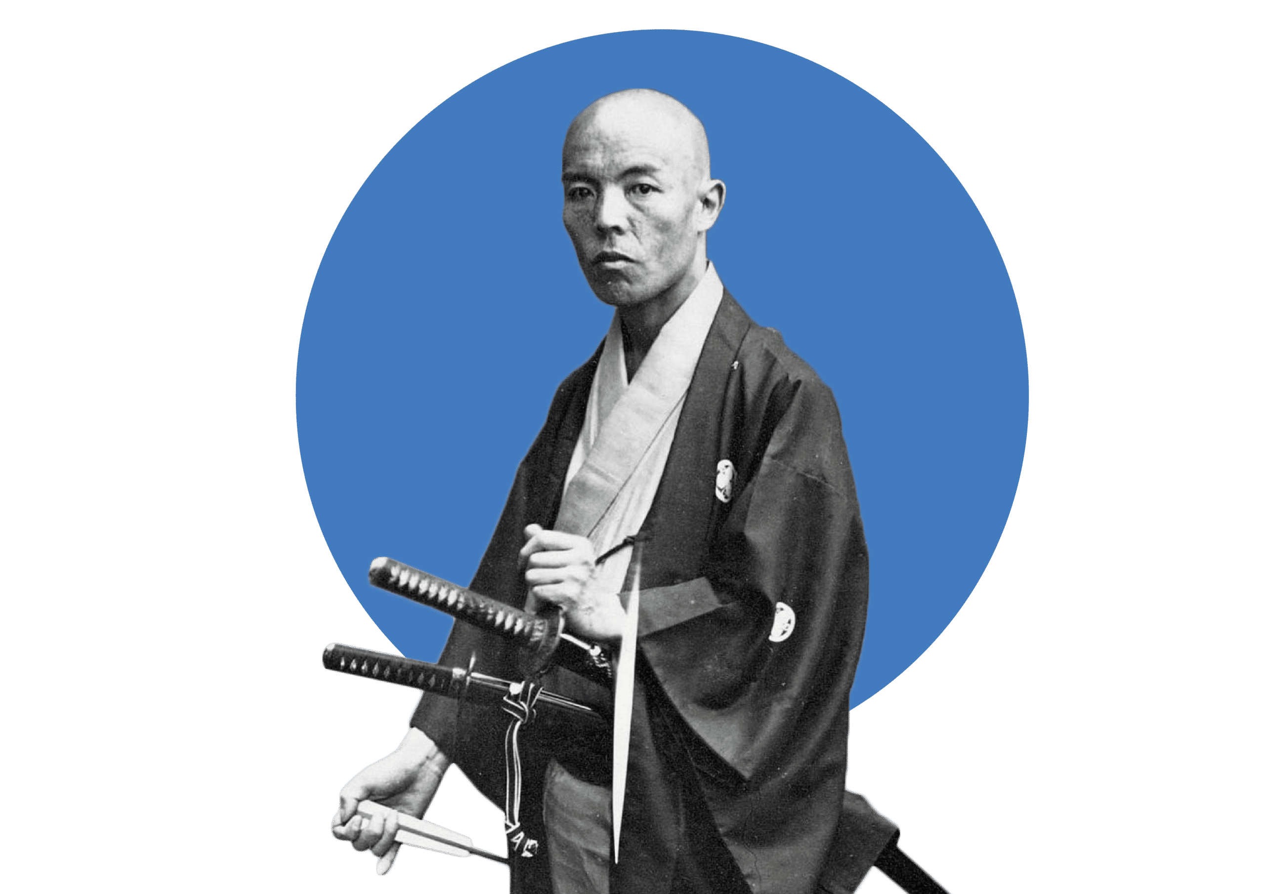 Samurai in traditional attire with swords.