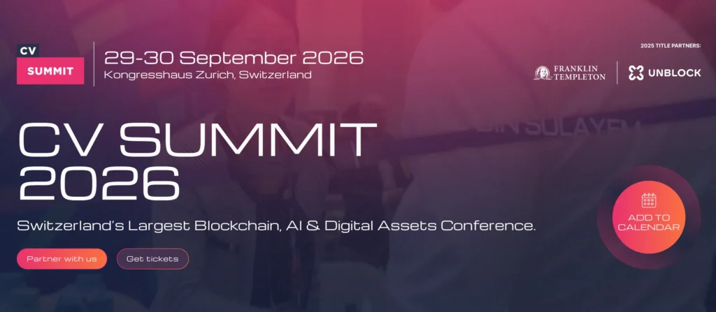 CV Summit 2026 blockchain conference in Switzerland.